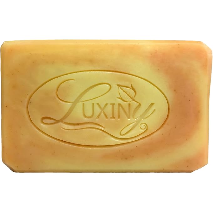 Luxiny Natural Soap Bar, Orange Patchouli Handmade Body Soap and Bath Soap Bar is Palm Oil Free, Moisturizing Vegan Castile Soap with Essential Oil for All Skin Types Including Sensitive Skin (Single) - Image 1